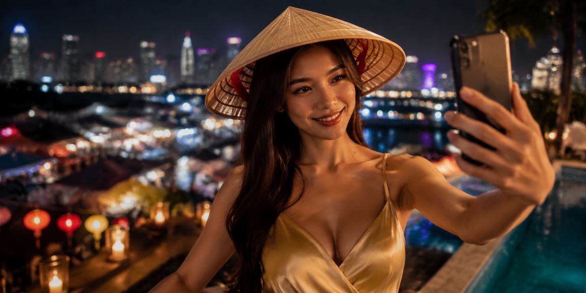 Người dùng tại Nha Trang trải nghiệm ứng dụng casino trên điện thoại dưới nắng biển